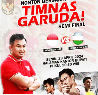 Bupati Dharmasraya Ajak Warga Nobar Laga Semifinal Indonesia U23 VS Uzbekistan U23