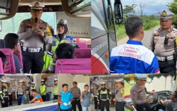 Cegah Laka Lantas, Polisi Lakukan Skrining dan Test Urine Sopir Bus di Jalinsum Way Kanan