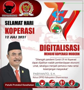 Ketua DPRD Dharmasraya Mengucapkan Selamat Hari Jadi Koperasi ke-74