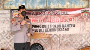 Peduli Kemanusiaan, Tim Warung Jumat Barokah Ditpamobvit Polda Banten Sambangi Ponpes Mazro Atul’ulum