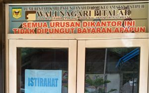Kantor Walinagari Pitalah Tanah Datar, Siang Sudah Tutup