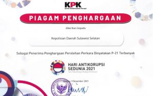 Polda Sulsel Dapat Penghargaan dari KPK, Begini Tanggapan Dirkrimsus 