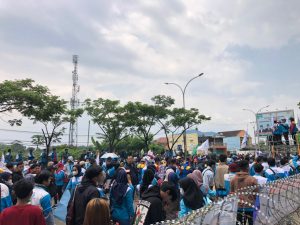 Aksi Unjuk Rasa Buruh Bersama Mahasiswa, Ditsamapta Polda Banten Laksanakan Pengamanan