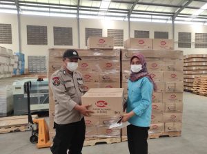 Polda Banten Terima Bantuan 100 Ribu Masker Dari PT Mitra Bangun Cemerlang