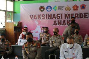 Kapolda Banten Ikuti Video Conference Pelaksanaan Vaksinasi Anak Serentak Se-Indonesia