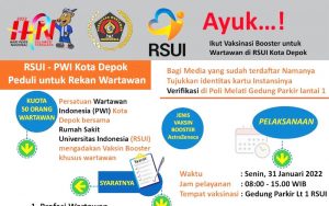 PWI Kota Depok Bersama RSUI Gelar Vaksinasi Booster Untuk Wartawan