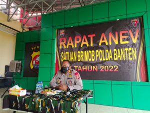 Dansat Brimob Polda Banten Pimpin Rapat Internal dan Anev Bulanan