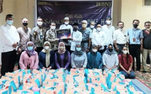 BNI 46 Cabang Depok Berikan Paket Sembako Untuk Wartawan