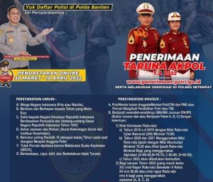 Polda Banten Umumkan Jadwal Pendaftaran dan Persyaratan Taruna Akpol Polri 2022