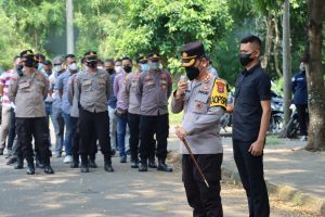 Tetap Semangat di Bulan Ramadhan, Personel Polda Banten Gelar Apel Pengamanan Unras