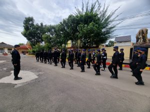 Latih Kedisiplinan, Satbrimob Polda Banten Latihan Peraturan Baris Berbaris