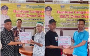 Pj Wali Nagari Pasar Kota Muaralabuh Salurkan BLT ke 123 KK