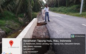 Jalan Penghubung Desa Danau Lancang-Tebing Lestari Ambruk, Pemda Kampar Gak Bernyali