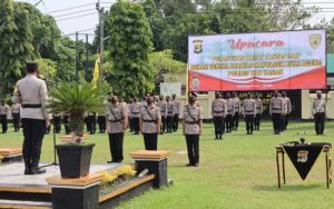 Polres Way Kanan Gelar Upacara Pelantikan Kasat Lantas Dan Sertijab Kapolsek Bumi Agung