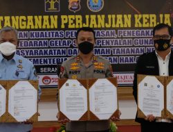 Kolaborasi dan Sinergitas Pemberantasan Narkoba, Polda Banten Bersama BNNP dan Kanwil Kemenkumham Penandatanganan MoU