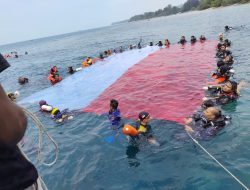 Polairud Polda Banten, Upacara Kibarkan Bendera Merah Putih Dalam Laut di Pulau Sangyang