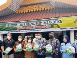 Lanal Dumai Bersama BNNP Riau Musnahkan Narkoba Jenis Sabu dan Ganja