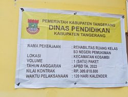 Rehab SDN Pemukiman, Kosambi Diduga Tidak Transparan