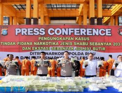 Sejarah Baru Polda Riau Ungkap Kasus Narkoba, Amankan 203 KG Sabu dan 404.491 Butir Ekstasi