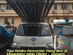 Tiga Pencuri Tiang Besi Sepanjang Jalan Raya Cileles-Gunung Kencana Ditangkap Polres Lebak