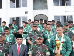 Pangdam l/BB Didampingi Danrem 022/PT dan Para Dandim Jajaran Korem 022/PT Sambut Kepulangan Tim Liga Santri Piala Kasad