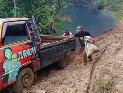Miris! Jalan Milik Kabupaten Masih Tanah, Akses Warga Terganggu