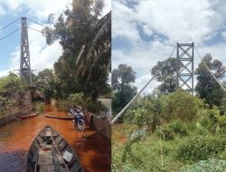 Desa Paket Suak Burung Ketapang Terisolir,  Proyek Jembatan Gantung Tak Kunjung Selesai