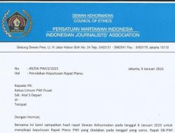 DK PWI Tolak Keputusan Rapat Pleno, Sikap Ketum PWI Pusat Disayangkan