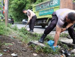 Sukseskan Event Internasional Kejuaraan Dunia Perahu Motor F1H20 Lake Toba Indonesia, Polres Simalungun Kerja Bakti bersama Forkopimda