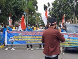 Unjuk Rasa Aliansi Sapma IPK dan Mahasiswa di Mapolda Riau Terkait PT DSI