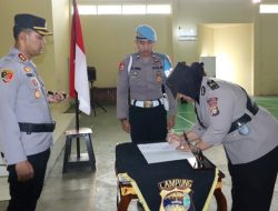 Polres Way Kanan Gelar Upacara Pelantikan Kabagren Dan Kabag Logistik