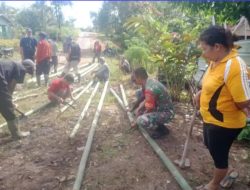 Babinsa Koramil 427-07/NA Gotong Royong Bersama Warga Binaan