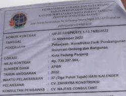 PPK Renovasi Bangunan ATR/BPN Padangpanjang Hanya Nunggu Bola