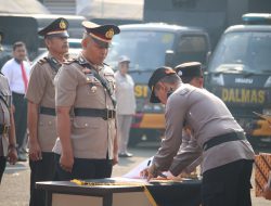 Kapolres Pandeglang Pimpin Sertijab Kasat Tahti dan Lima Kapolsek