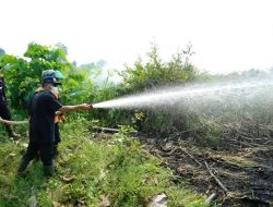 Bersama Petugas BPBD, Pj Bupati Apriyadi Berkolaborasi Untuk Padamkan Karhutlah di Dusun Lame
