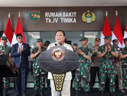 Menhan Prabowo Resmikan RS di Papua dan Serahkan Bantuan 164 Unit Kendaraan Dinas Untuk TNI-Polri