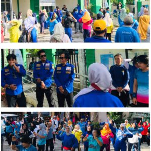 Aprial Ginting Silaturahmi Menyapa Warga Sumber Jaya Dalam Senam Kreasi Massal