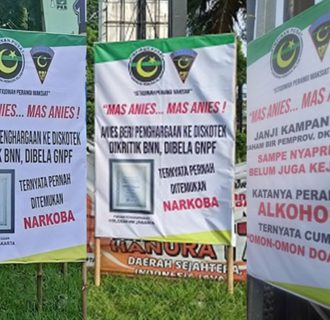PP GPI Pasang Spanduk Karena Anies Baswedan Tak Istiqomah Perangi Maksiat