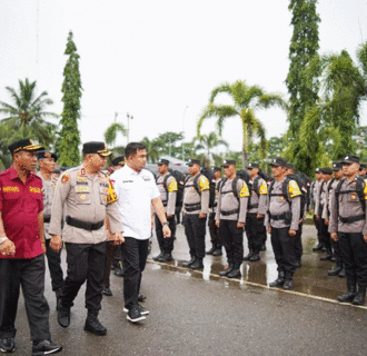 Gelar Apel Pergeseran Personil Polri Pengamanan TPS