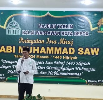 Majelis Taklim Wartawan Depok Meriahkan Peringatan Isra Miraj dengan Kehadiran Kiai Terkenal