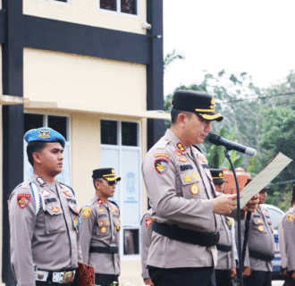 Kapolres Dharmasraya Pimpin Pelantikan dan Sertijab