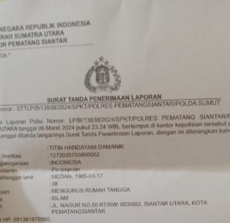 Hafsah Andriani Lubis Dilaporkan ke Polres Siantar Terkait Penganiayaan