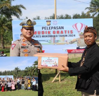 Bersama Satlantas Polres Mukomuko Lepas Puluhan Pemudik Lebaran Gratis