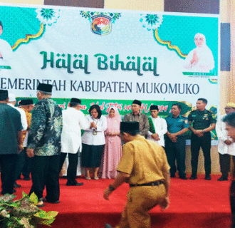 Halal Bihalal Akbar Pemkab Mukomuko Gedung Balai Daerah Padat Undangan