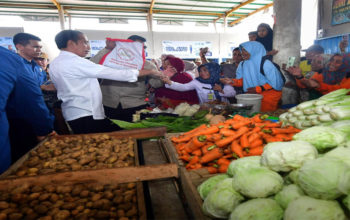 Presiden Joko Widodo Mantau Langsung  Ketersediaan Harga Bahan Pokok di Pasar Rakyat Merangin