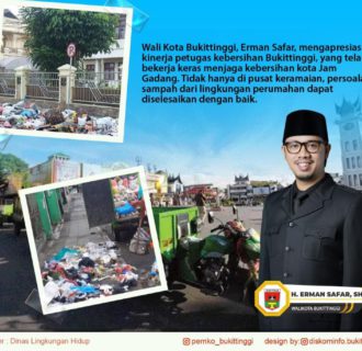 DLH Bukittinggi Selama Lebaran Bersihkan 1722 Ton Sampah