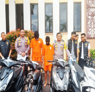 Konferensi Pers Polres Tanjabbar Ungkap Pelaku Sendikat Curanmor