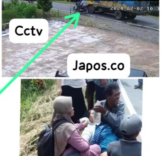 Dump Truck Bermuatan Semen Milik PT Mega Kokoh Gemilang Ketapang Tabrak Pengendara Motor