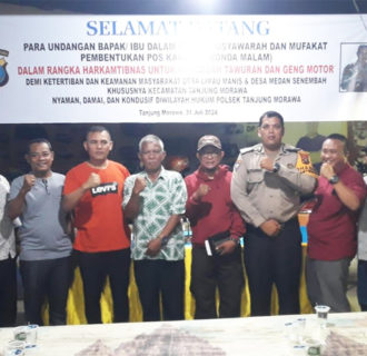 Cegah Aksi Geng Motor dan Tawuran, Polsek Tanjung Morawa Gelar Musyawarah dan Mufakat Pembentukan Pos Kamling