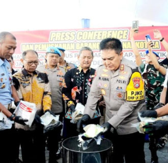 Polda Riau Musnahkan 34 Kg Sabu dan 10.190 Butir Ekstasi dari Jaringan Narkoba Internasional